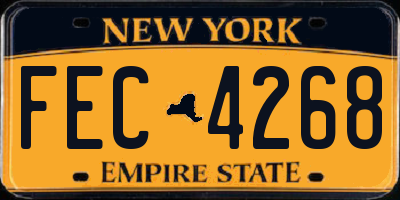 NY license plate FEC4268
