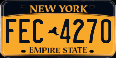 NY license plate FEC4270