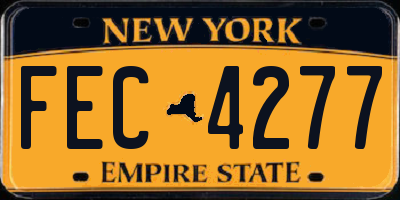 NY license plate FEC4277