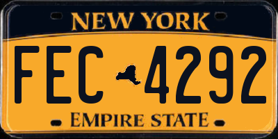 NY license plate FEC4292