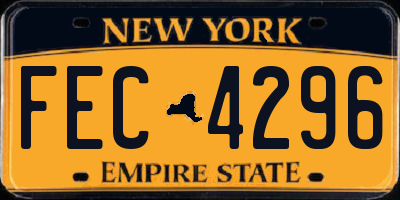 NY license plate FEC4296