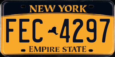 NY license plate FEC4297