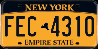 NY license plate FEC4310