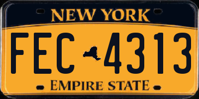 NY license plate FEC4313