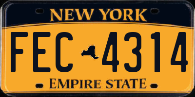 NY license plate FEC4314