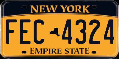 NY license plate FEC4324