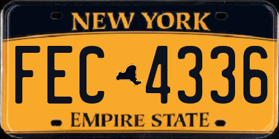 NY license plate FEC4336