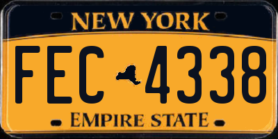 NY license plate FEC4338