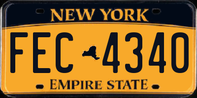 NY license plate FEC4340