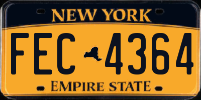NY license plate FEC4364