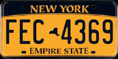 NY license plate FEC4369