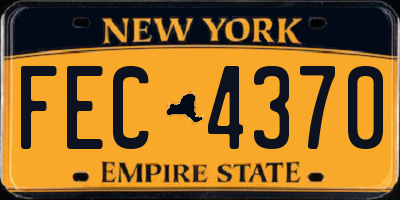 NY license plate FEC4370