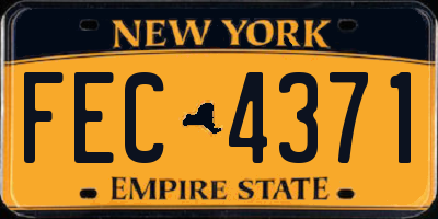 NY license plate FEC4371