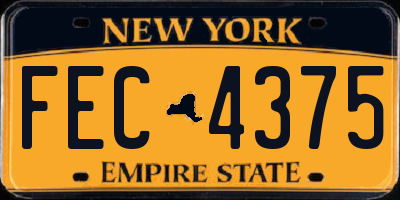 NY license plate FEC4375