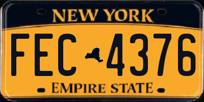 NY license plate FEC4376