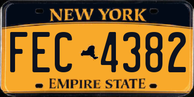NY license plate FEC4382