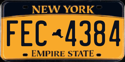 NY license plate FEC4384