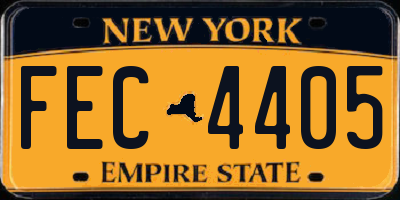 NY license plate FEC4405