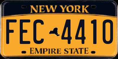 NY license plate FEC4410