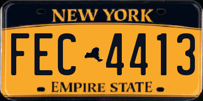NY license plate FEC4413