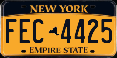 NY license plate FEC4425