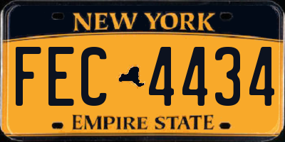 NY license plate FEC4434