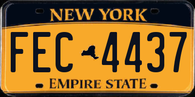 NY license plate FEC4437