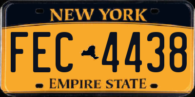 NY license plate FEC4438