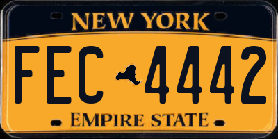 NY license plate FEC4442