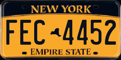 NY license plate FEC4452