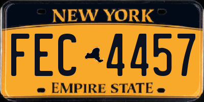 NY license plate FEC4457