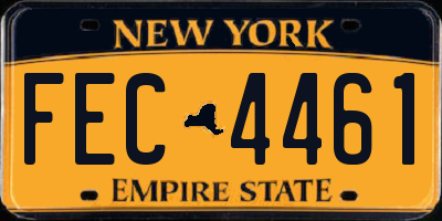 NY license plate FEC4461