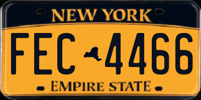 NY license plate FEC4466