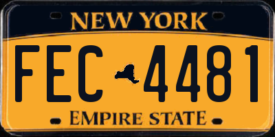 NY license plate FEC4481