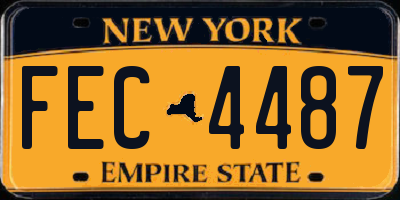 NY license plate FEC4487