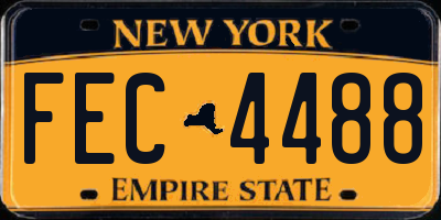 NY license plate FEC4488