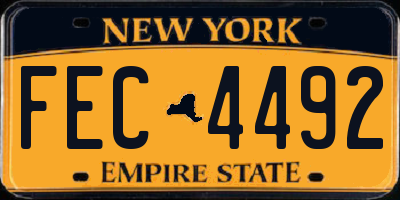NY license plate FEC4492