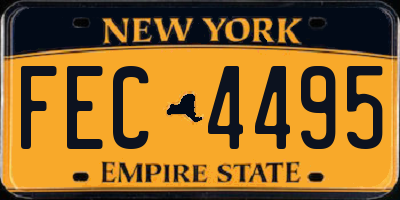 NY license plate FEC4495