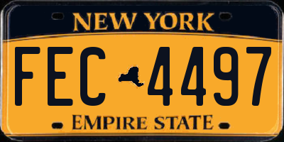NY license plate FEC4497
