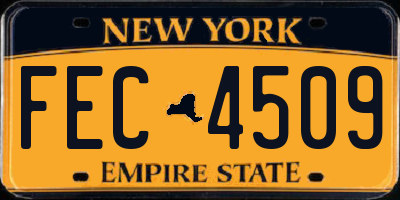 NY license plate FEC4509