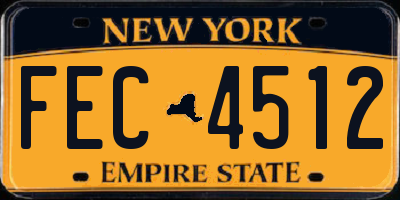 NY license plate FEC4512