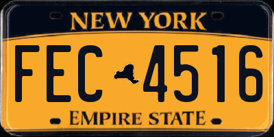 NY license plate FEC4516
