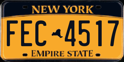 NY license plate FEC4517