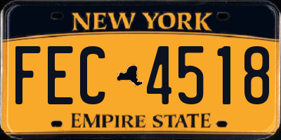 NY license plate FEC4518