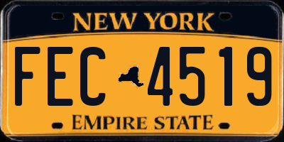 NY license plate FEC4519