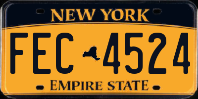 NY license plate FEC4524