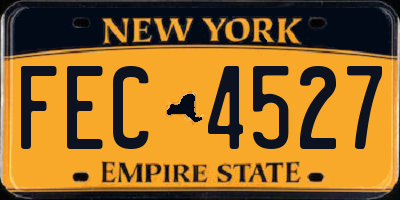 NY license plate FEC4527