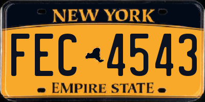 NY license plate FEC4543