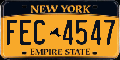 NY license plate FEC4547