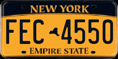 NY license plate FEC4550